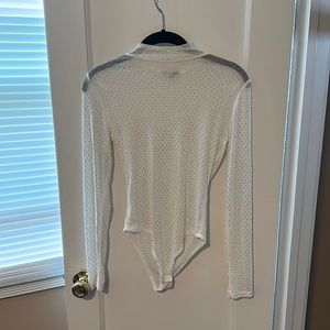 White sequins body suit